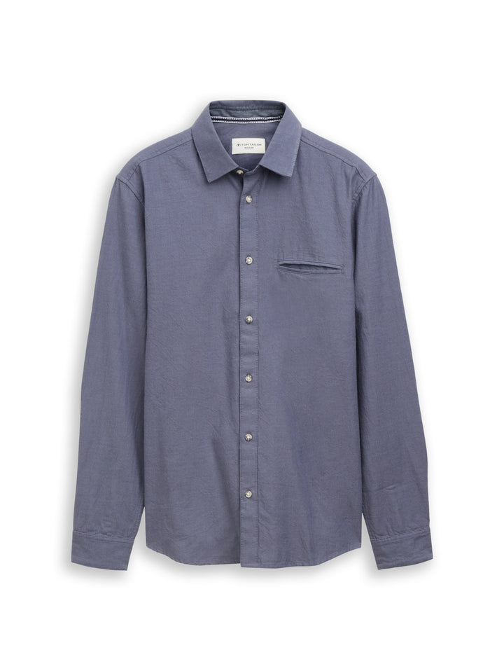 twill shirt, blue twill structure 40709 Bild 1