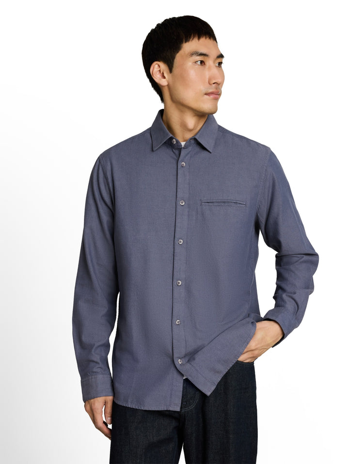 twill shirt, blue twill structure 40709 Bild 6