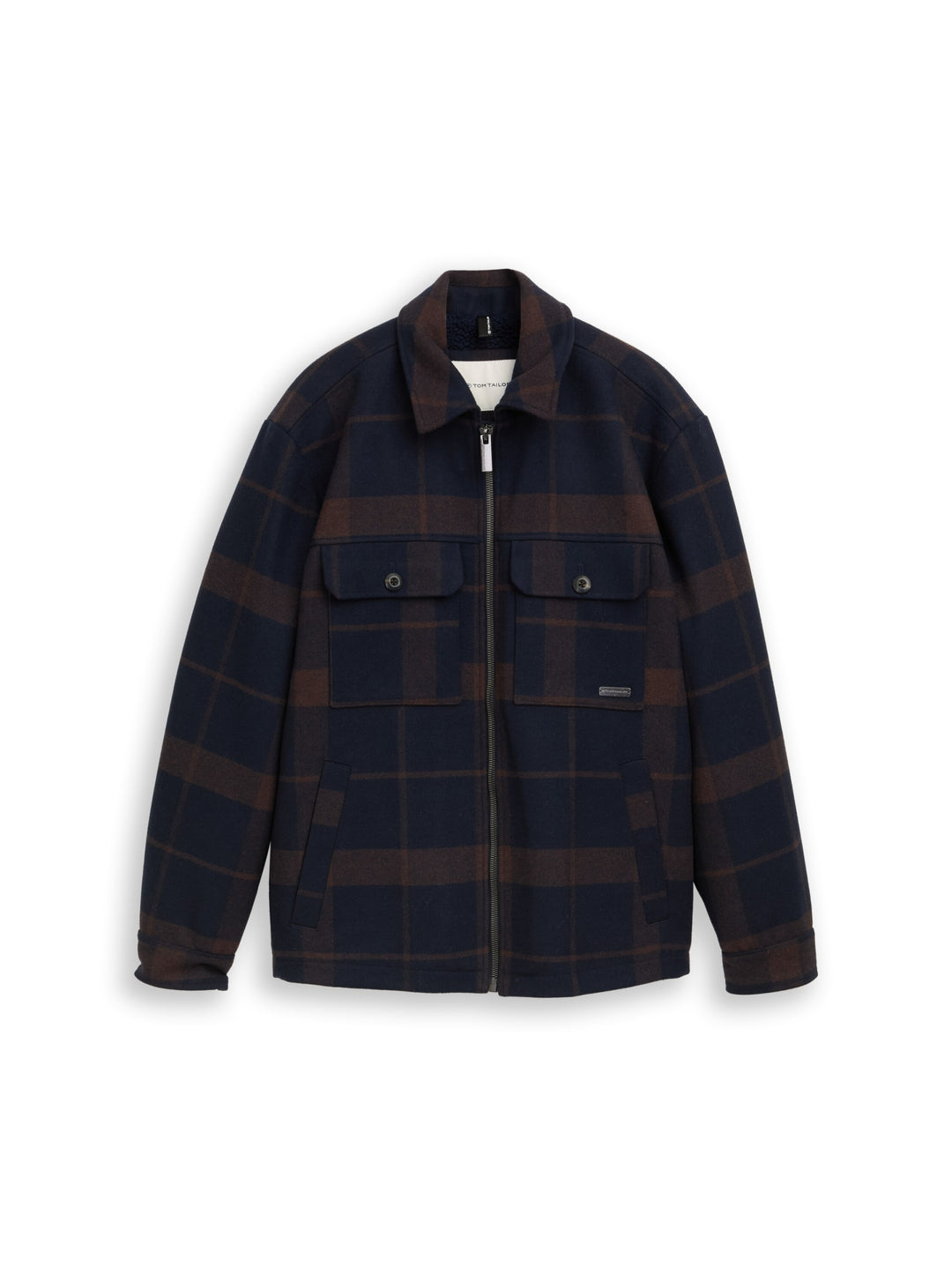 wool overshirt, navy camel check 40607 Bild 1