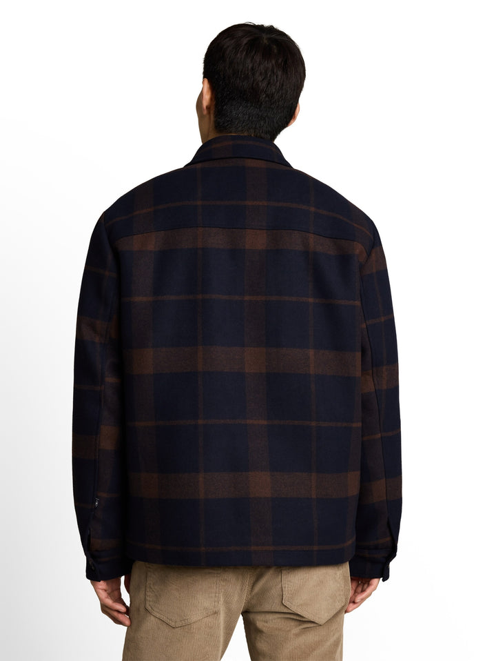 wool overshirt, navy camel check 40607 Bild 4