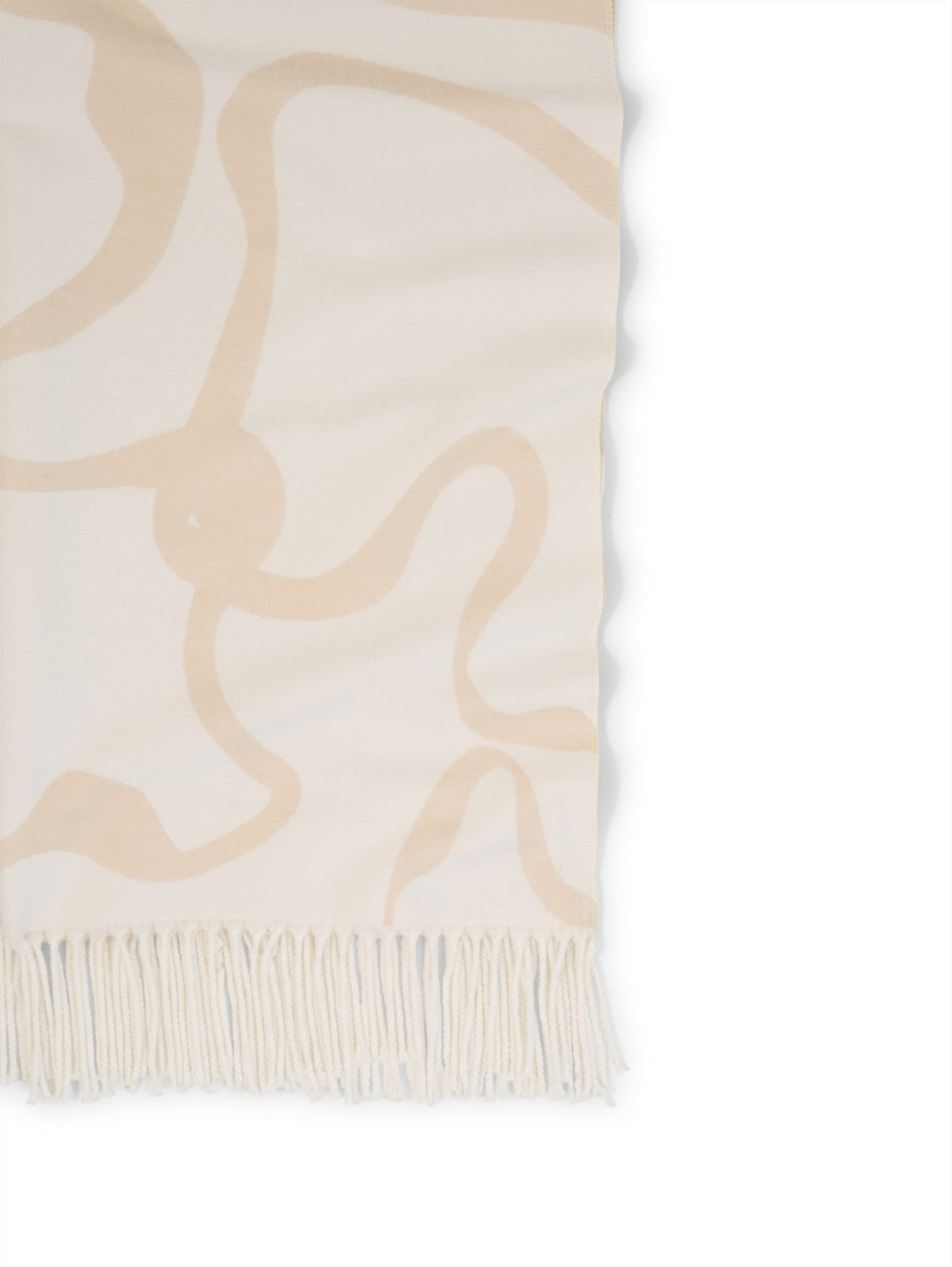 woven scarf with flowers, big abstract off white flower 41019 Bild 3