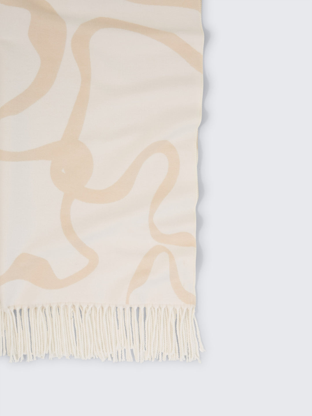woven scarf with flowers, big abstract off white flower 41019 Bild 6