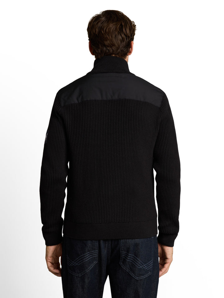 zip jacket knit with fabric mi, Black 29999 Bild 4