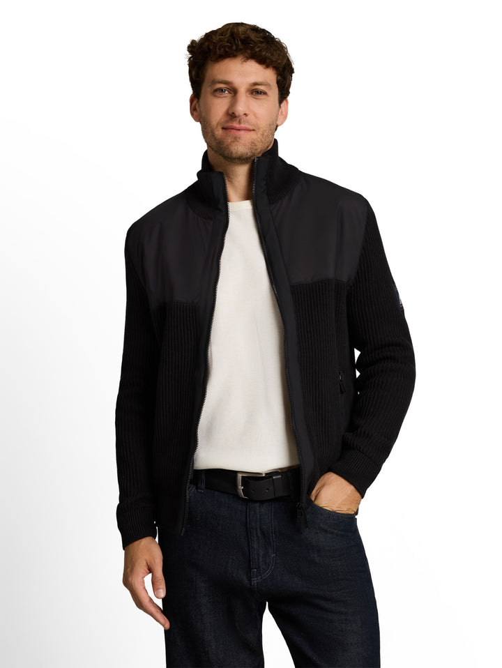 zip jacket knit with fabric mi, Black 29999 Bild 5