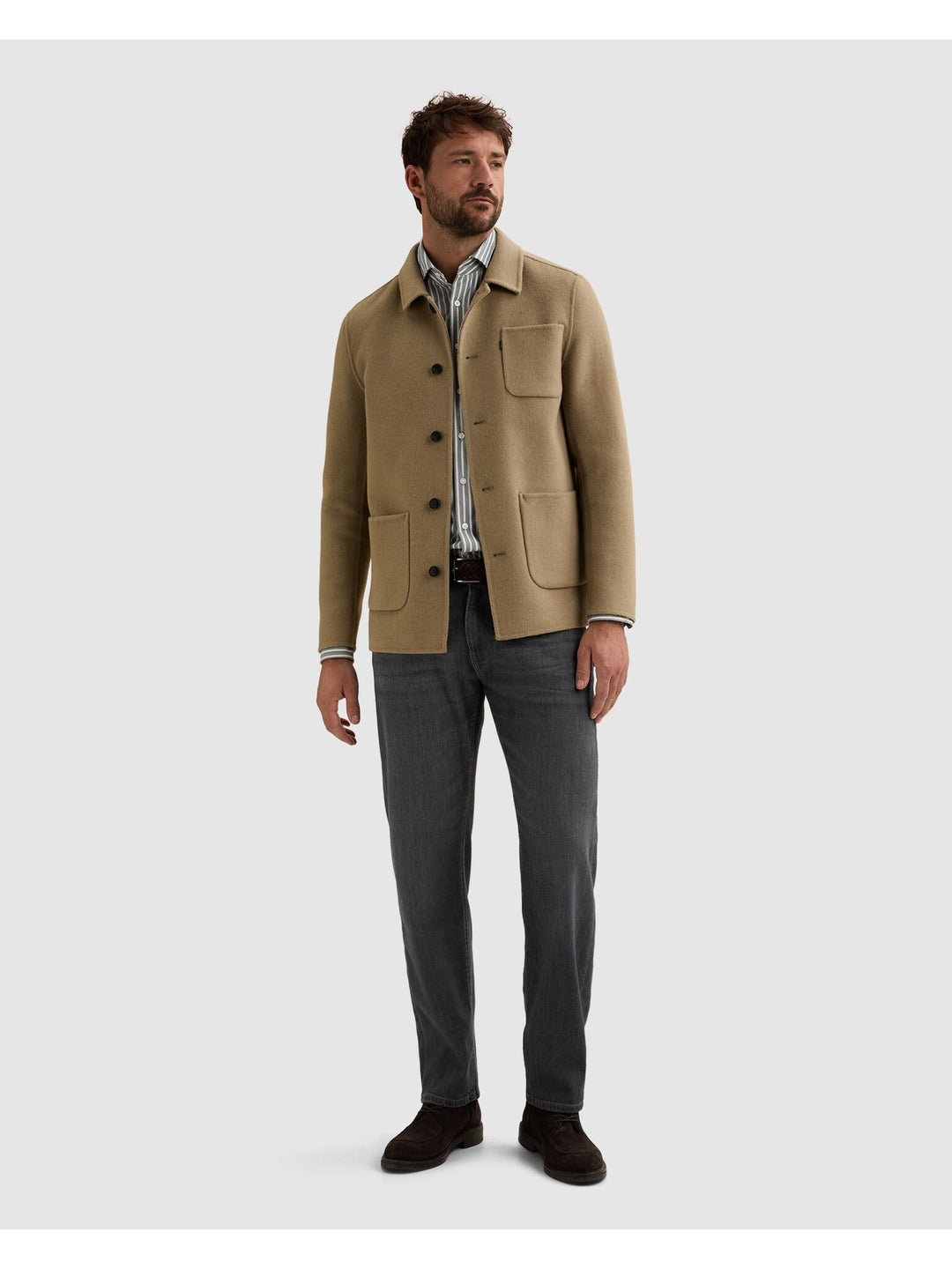 Blazer Jacket Wool Blend Shacket, Greige 7147 Bild 5