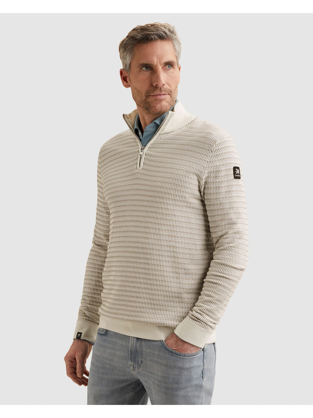 Half zip collar cotton modal, Cloud Dancer 7004 Bild 10