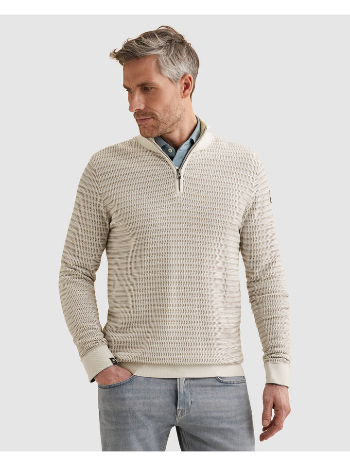 Half zip collar cotton modal, Cloud Dancer 7004 Bild 3
