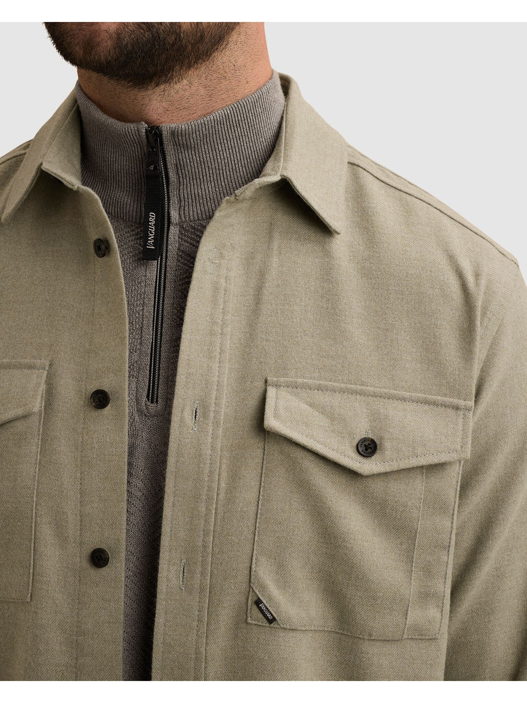 Long sleeve shirt Brushed Melange, Forest Fog 6479 Bild 7