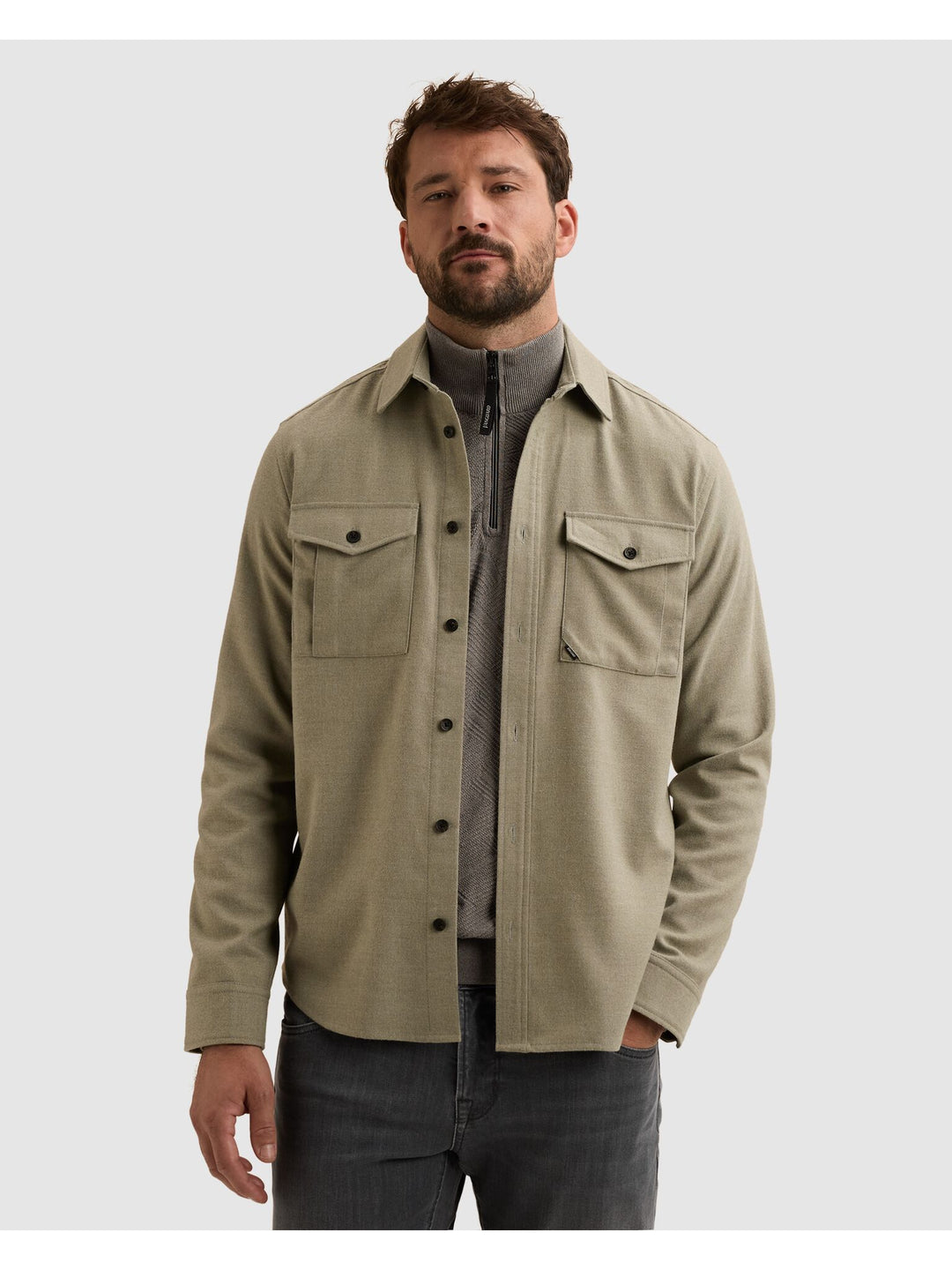 Long sleeve shirt Brushed Melange, Forest Fog 6479 Bild 8