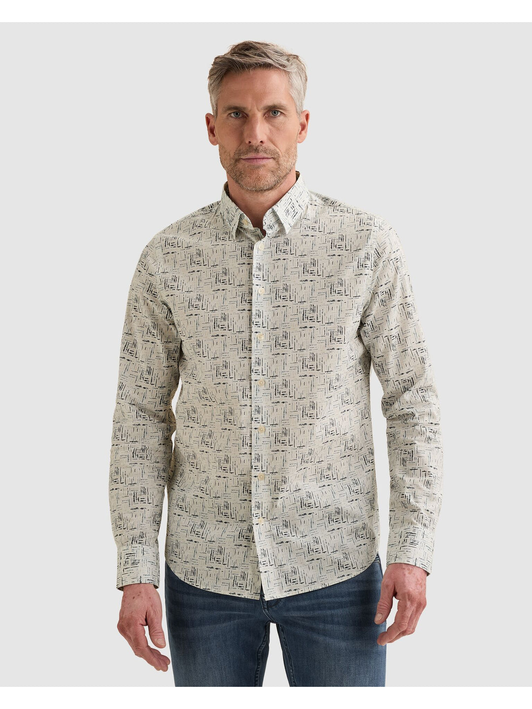 Long sleeve shirt Print on poplin, Cloud Dancer 7004 Bild 1