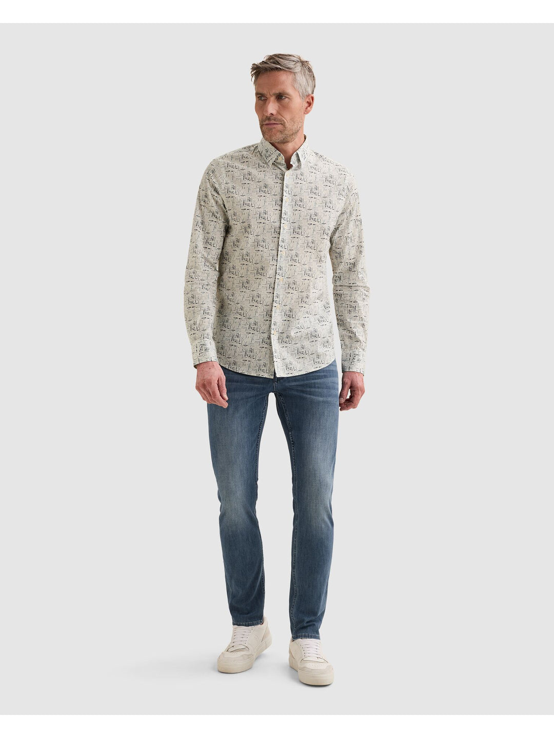 Long sleeve shirt Print on poplin, Cloud Dancer 7004 Bild 3