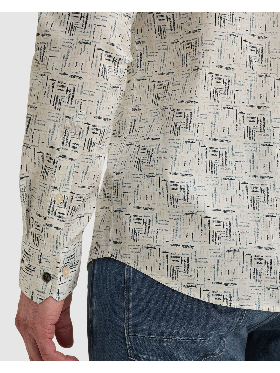 Long sleeve shirt Print on poplin, Cloud Dancer 7004 Bild 6