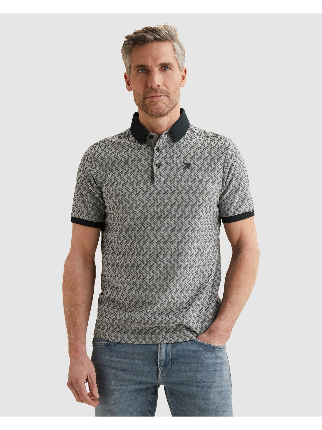 Short sleeve polo jacquard blend, Sky Captain 5073 Bild 3