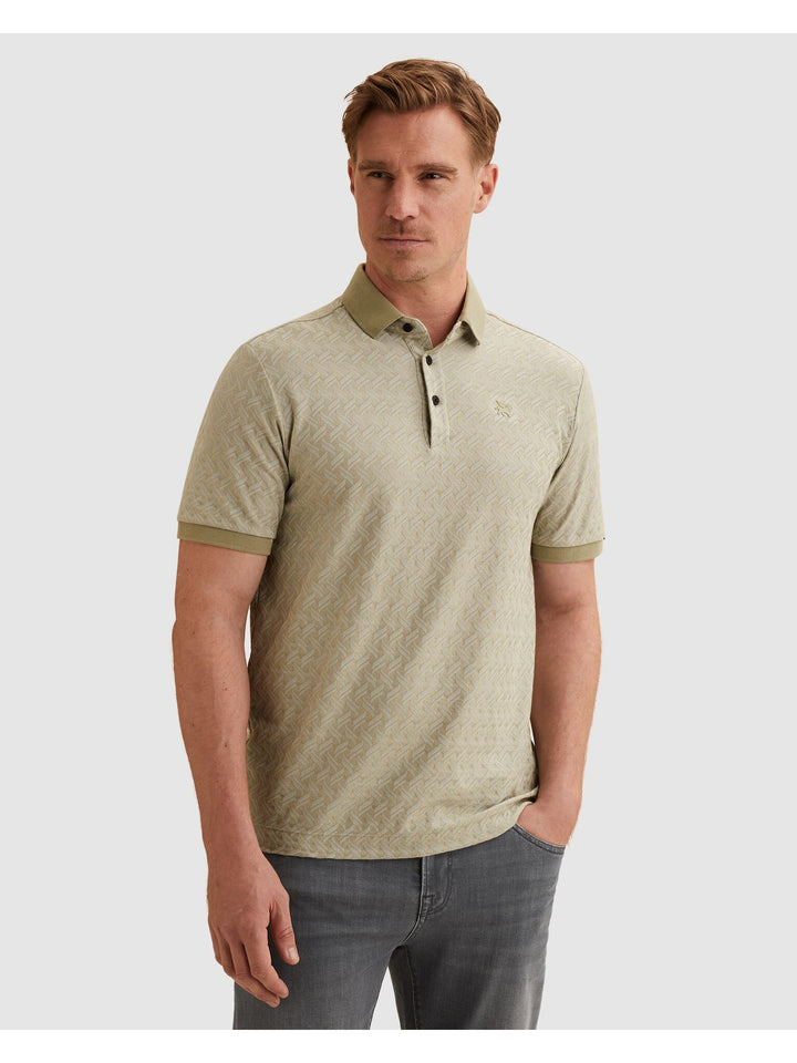 Short sleeve polo jacquard blend, Tea 6390 Bild 3