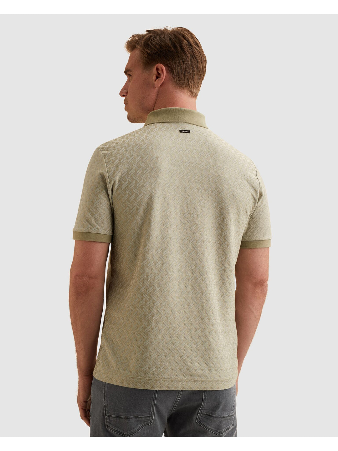 Short sleeve polo jacquard blend, Tea 6390 Bild 4