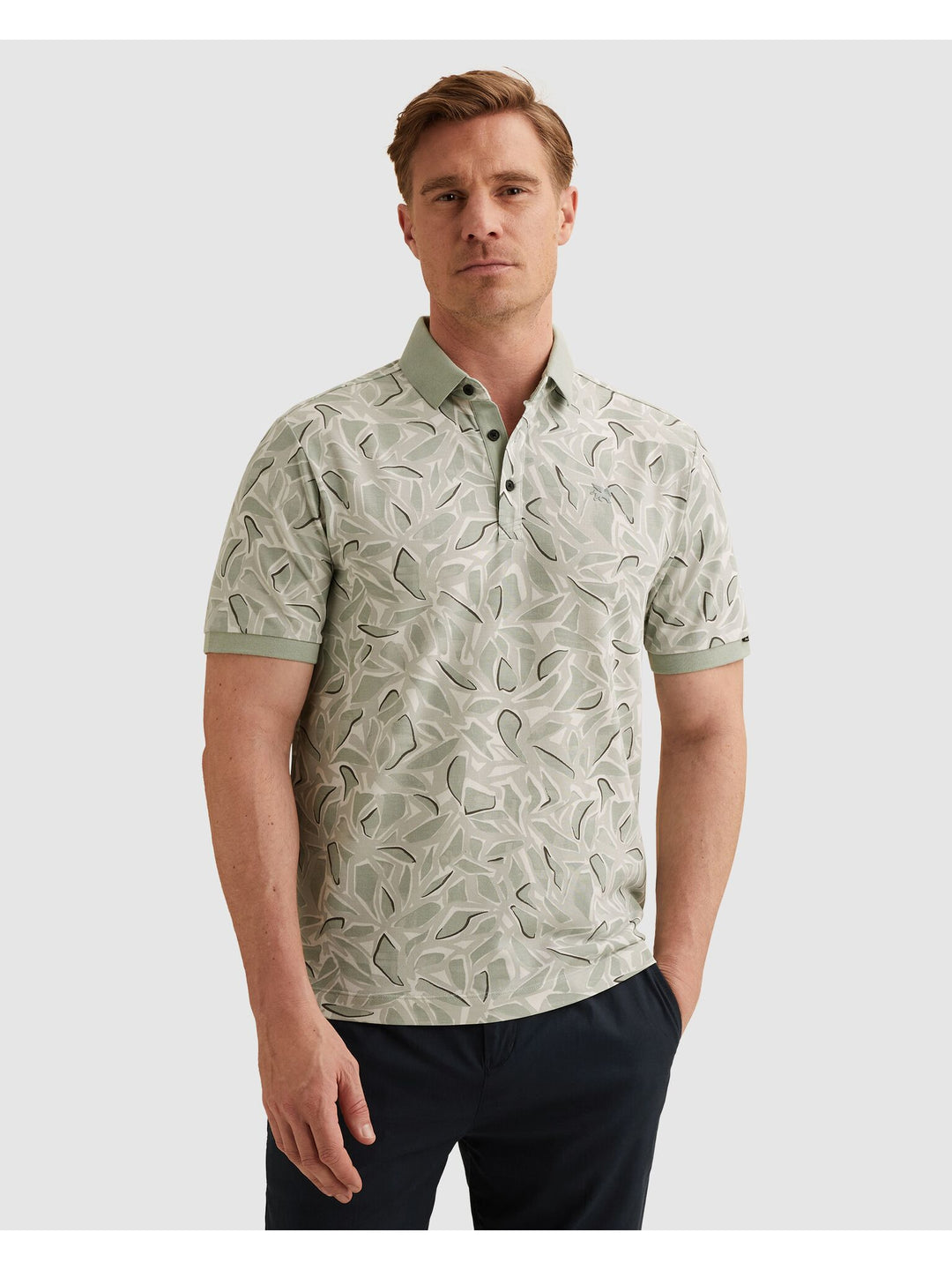 Short sleeve polo stretch pique bl, Aqua Gray 9089 Bild 3