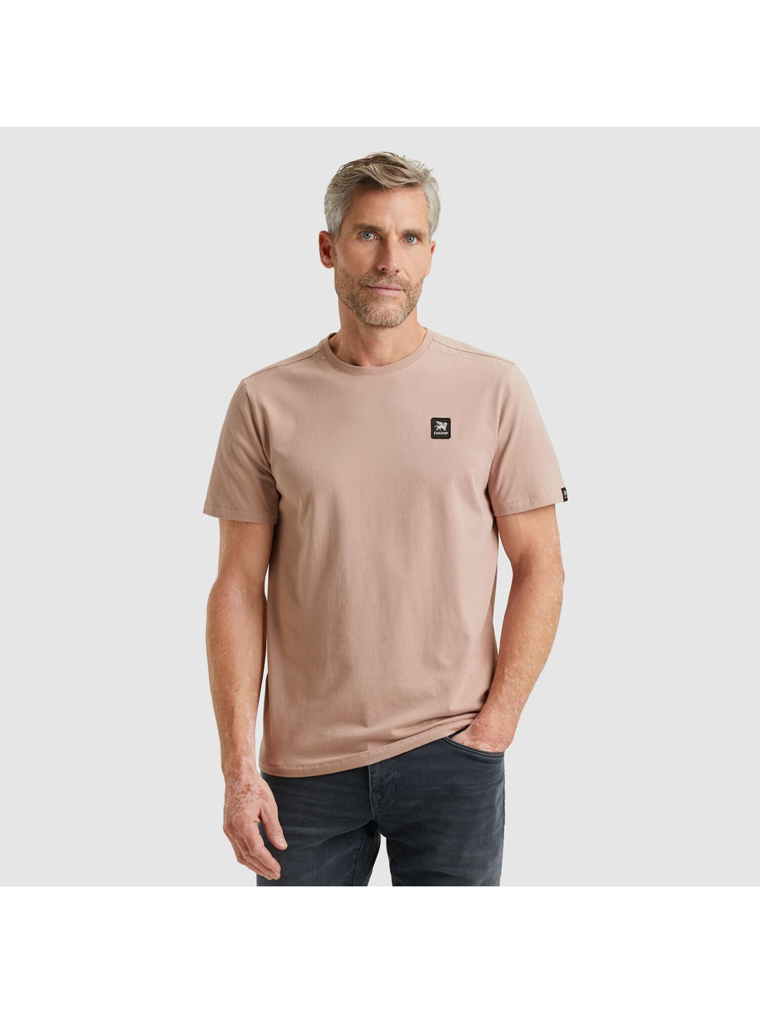Short sleeve r-neck cotton elastan, Adobe Rose 4078 Bild 3
