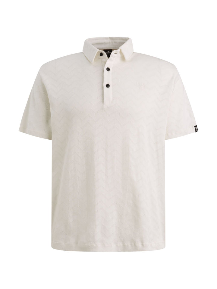 Short sleeve r-neck jacquard jerse, Cloud Dancer 7004 Bild 1