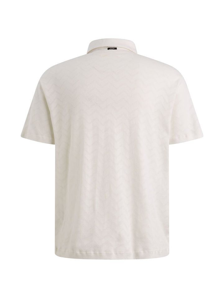 Short sleeve r-neck jacquard jerse, Cloud Dancer 7004 Bild 2