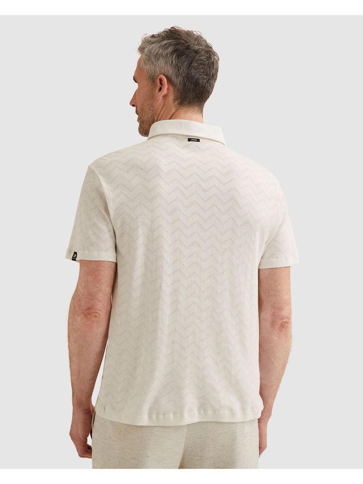 Short sleeve r-neck jacquard jerse, Cloud Dancer 7004 Bild 4