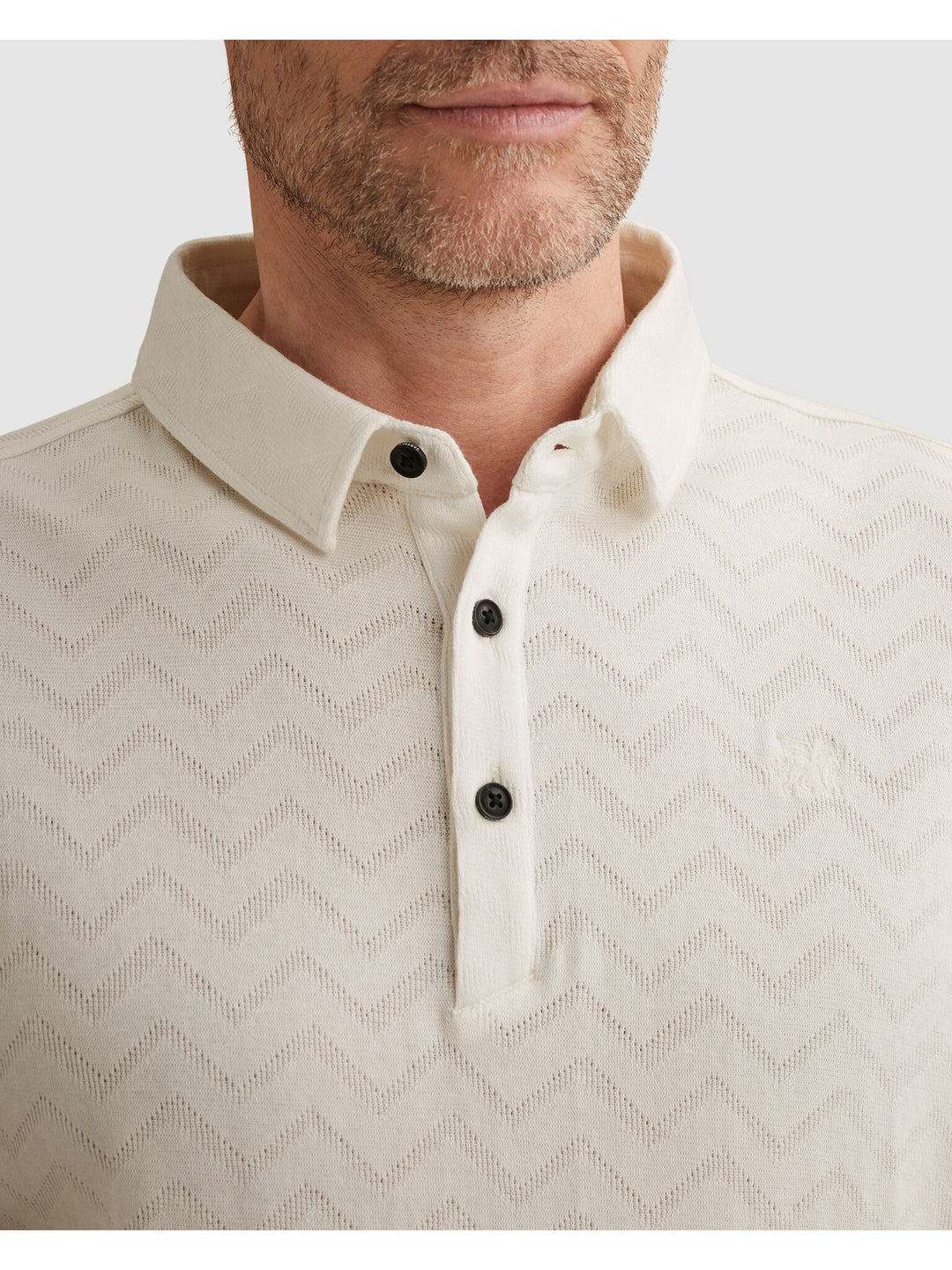 Short sleeve r-neck jacquard jerse, Cloud Dancer 7004 Bild 5