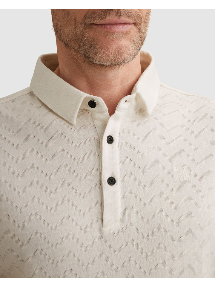 Short sleeve r-neck jacquard jerse, Cloud Dancer 7004 Bild 5