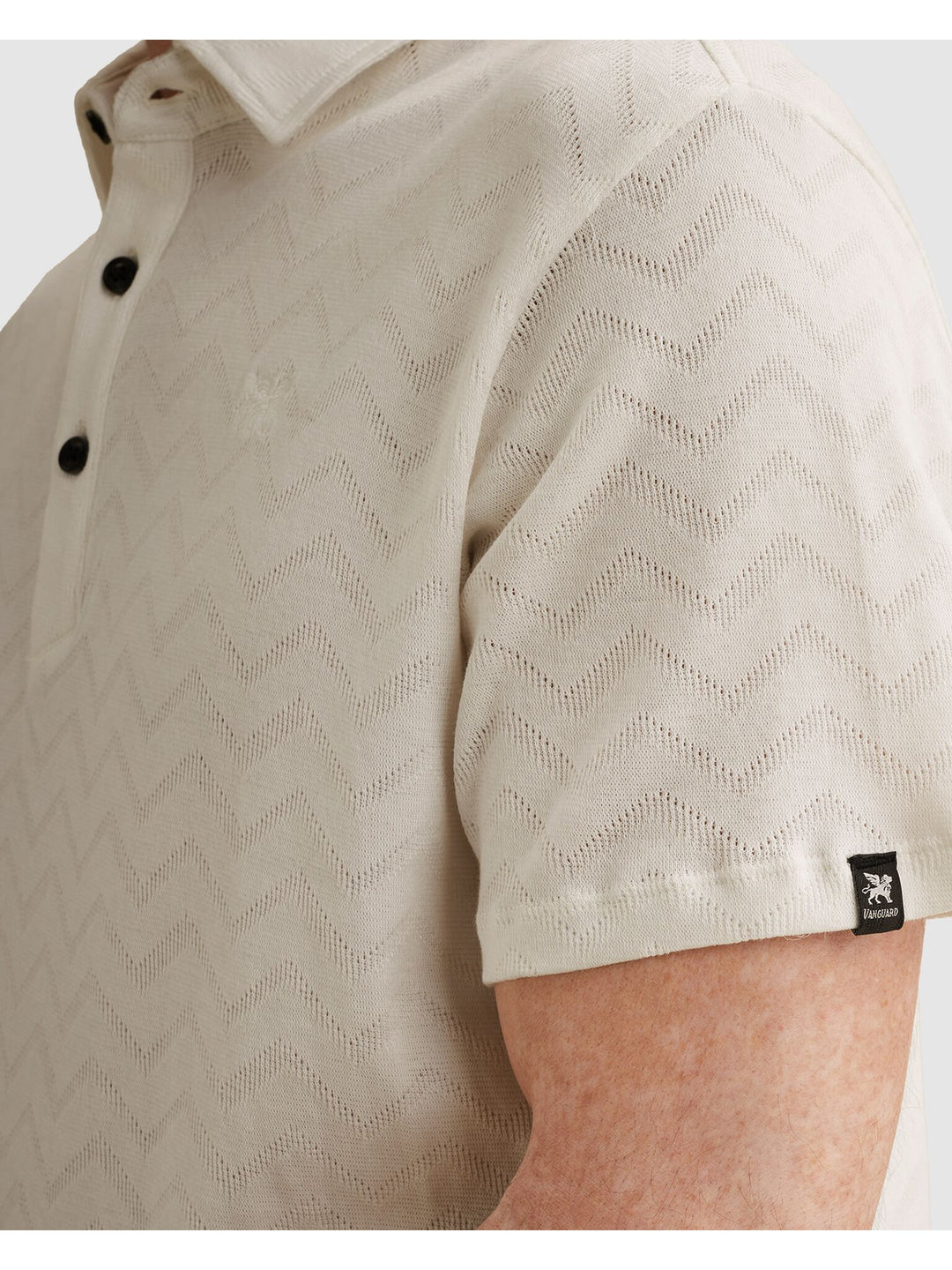 Short sleeve r-neck jacquard jerse, Cloud Dancer 7004 Bild 6
