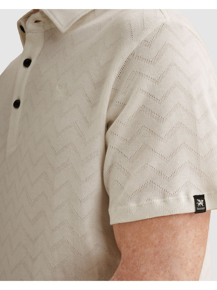 Short sleeve r-neck jacquard jerse, Cloud Dancer 7004 Bild 6