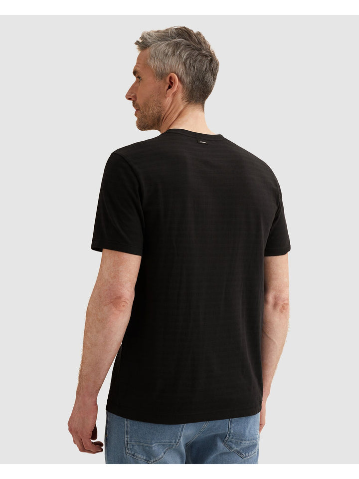 Short sleeve r-neck jersey structu, Black 999 Bild 4