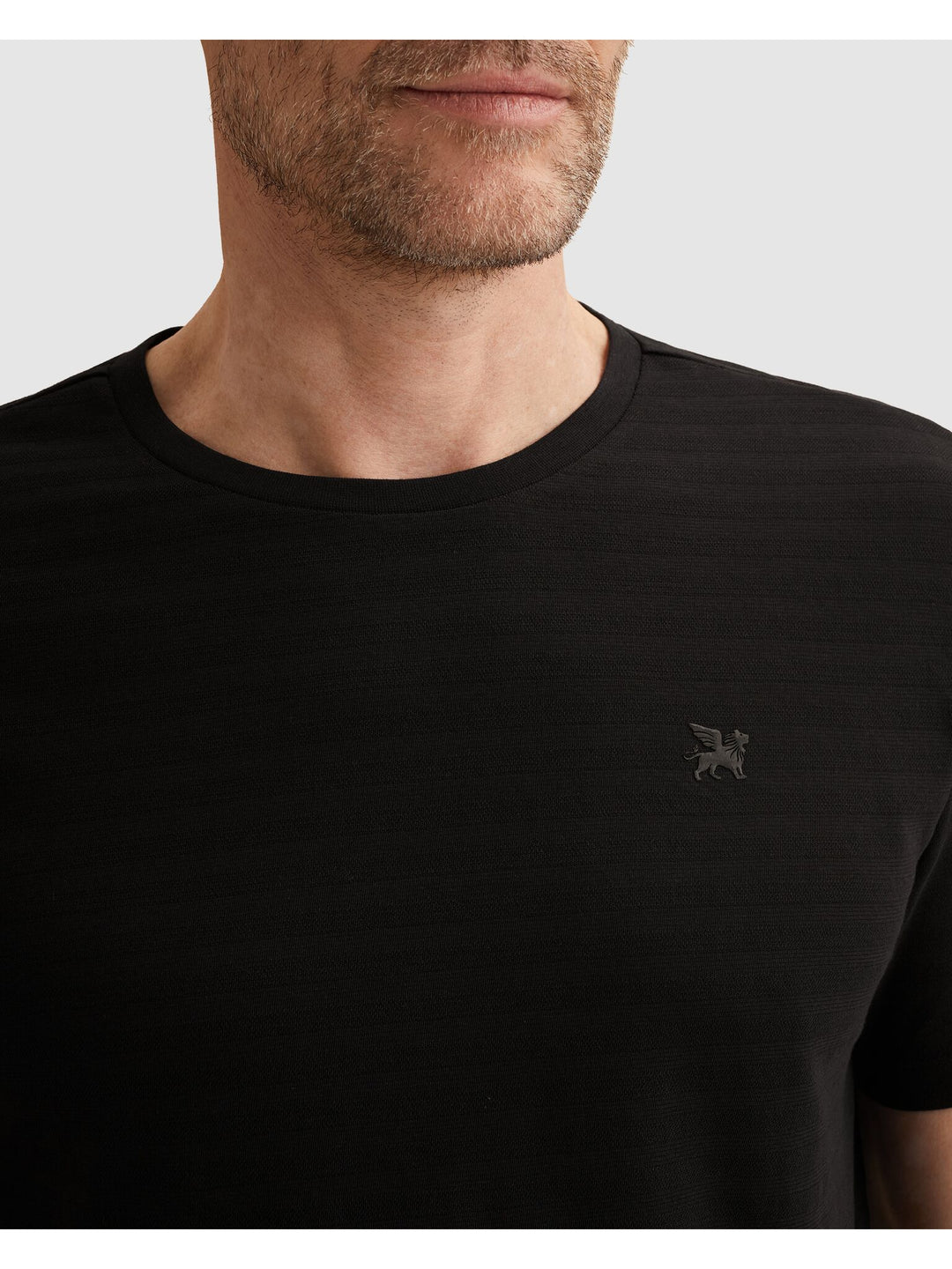 Short sleeve r-neck jersey structu, Black 999 Bild 5