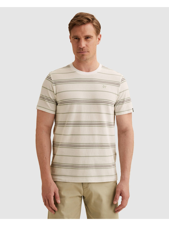 Short sleeve r-neck pique texture, Cloud Dancer 7004 Bild 3