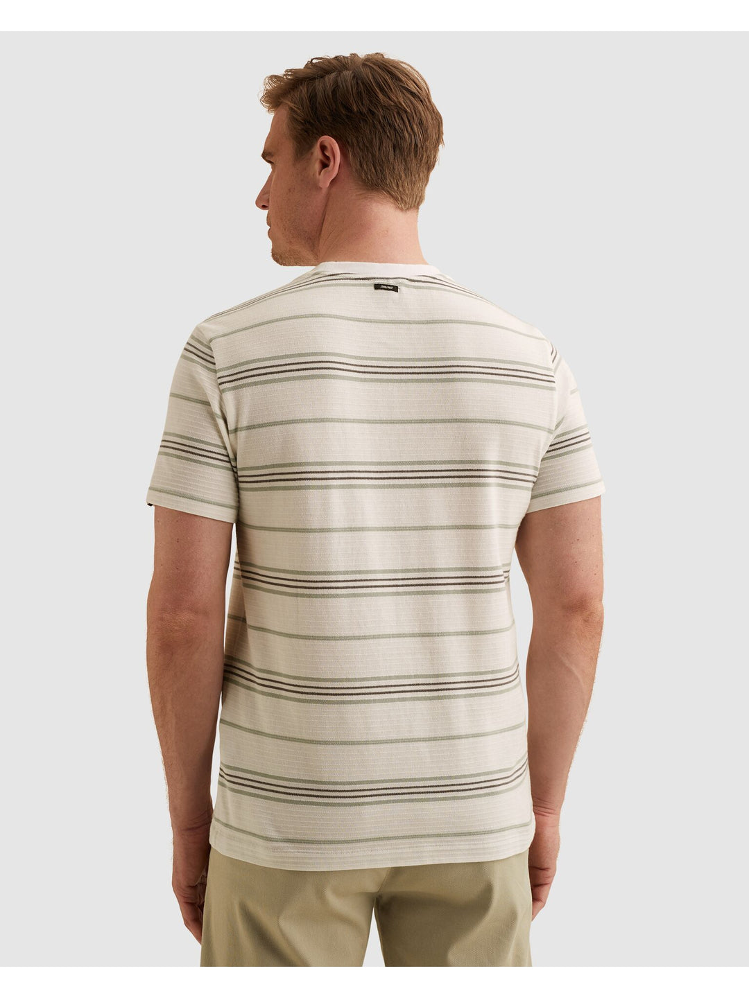 Short sleeve r-neck pique texture, Cloud Dancer 7004 Bild 4