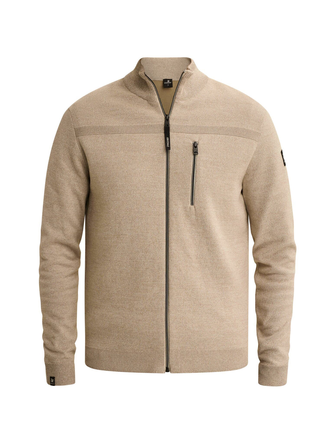 Zip jacket cotton bonded mouline, Greige 7147 Bild 1