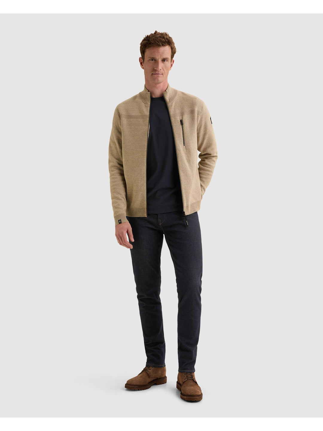 Zip jacket cotton bonded mouline, Greige 7147 Bild 5