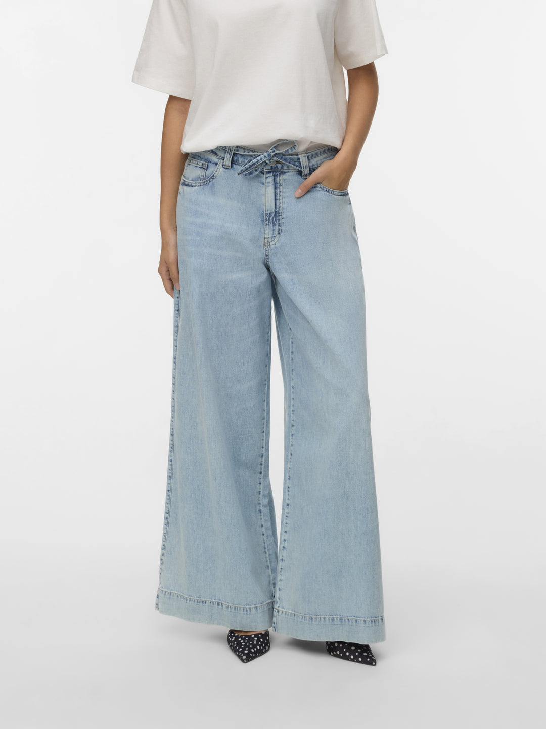 VMAISA MR WIDE PALAZZO JEANS MIX, Light Blue Denim 178000 Bild 5