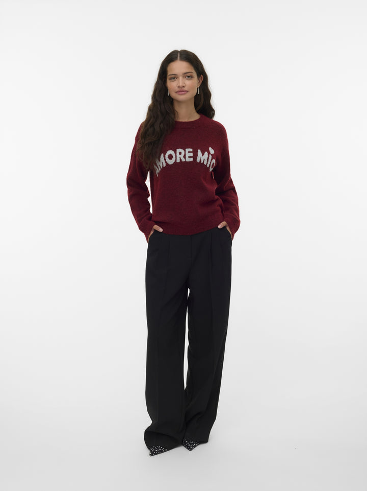 VMAMOREMIO LS O-NECK PULLOVER BOO, Syrah/MELANGE W. SILVER / AMORE MIO 198929006 Bild 2