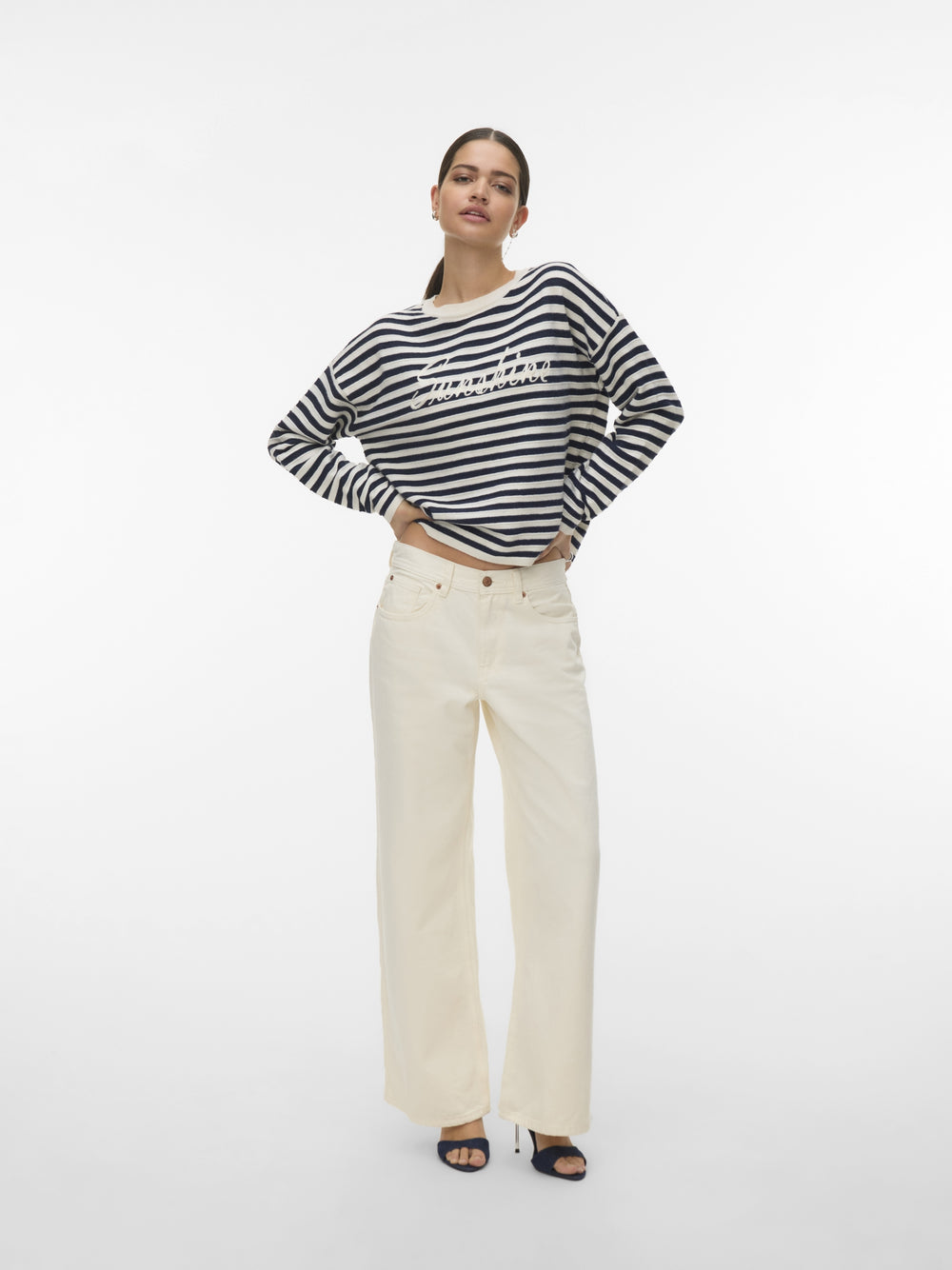 VMAPPLE LS O-NECK PULLOVER BOO, Birch/NAVY BLAZER 222913001 Bild 2