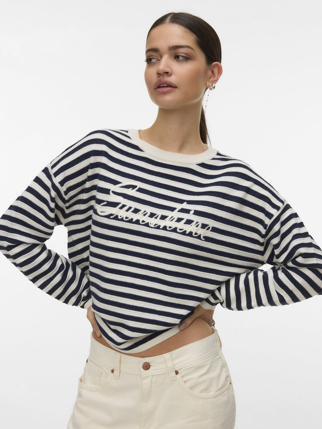 VMAPPLE LS O-NECK PULLOVER BOO, Birch/NAVY BLAZER 222913001 Bild 3