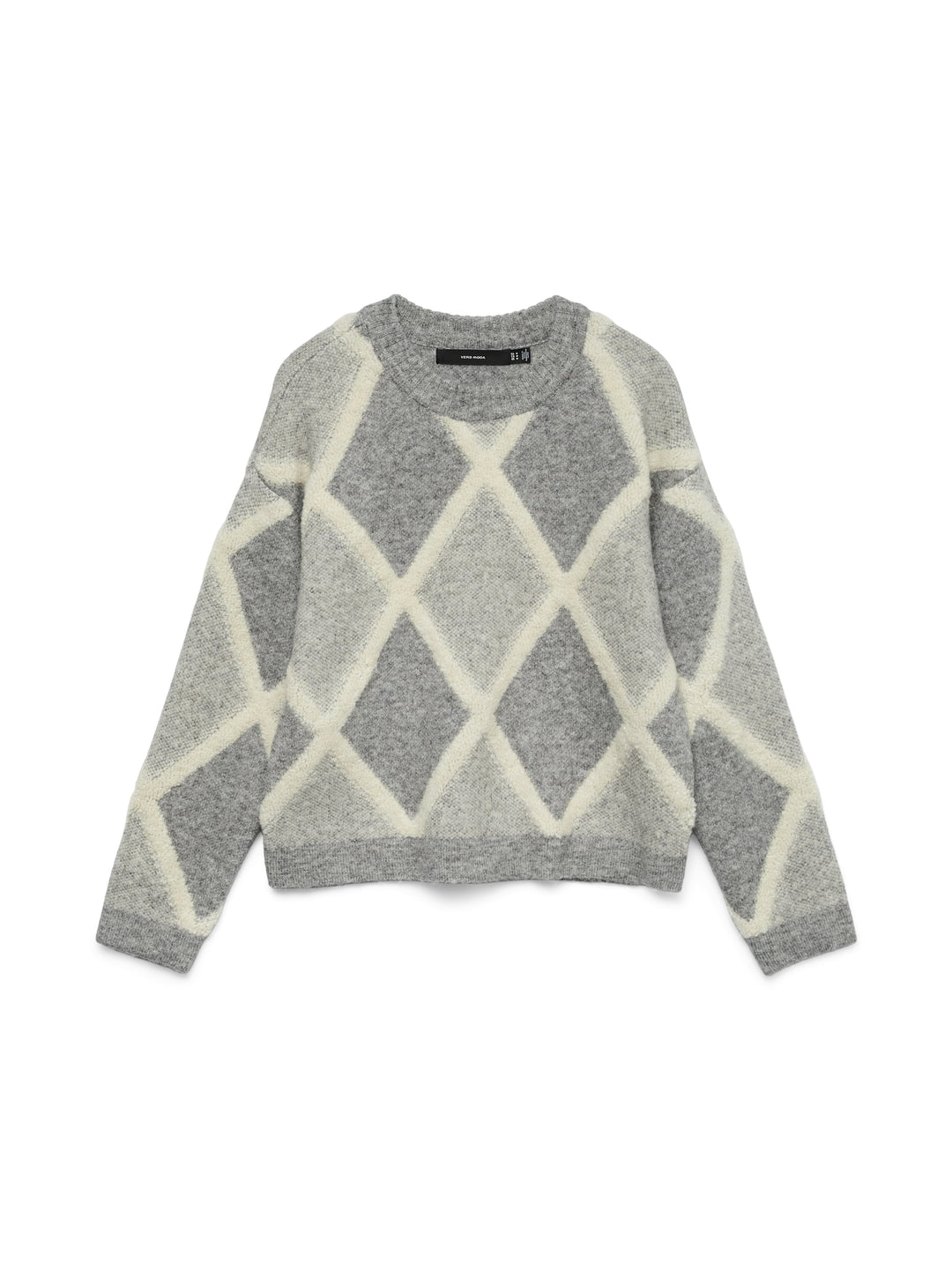 VMARGIE LS O-NECK PULLOVER, Medium Grey Melange/W. BIRCH 178995001 Bild 1