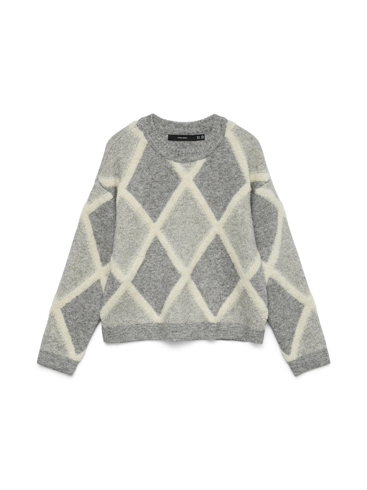 VMARGIE LS O-NECK PULLOVER, Medium Grey Melange/W. BIRCH 178995001 Bild 1