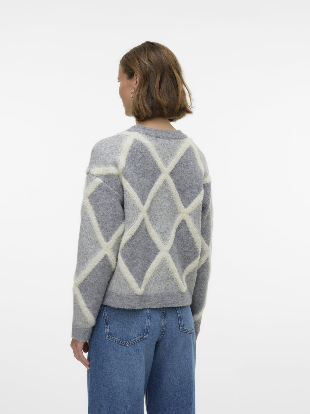 VMARGIE LS O-NECK PULLOVER, Medium Grey Melange/W. BIRCH 178995001 Bild 3