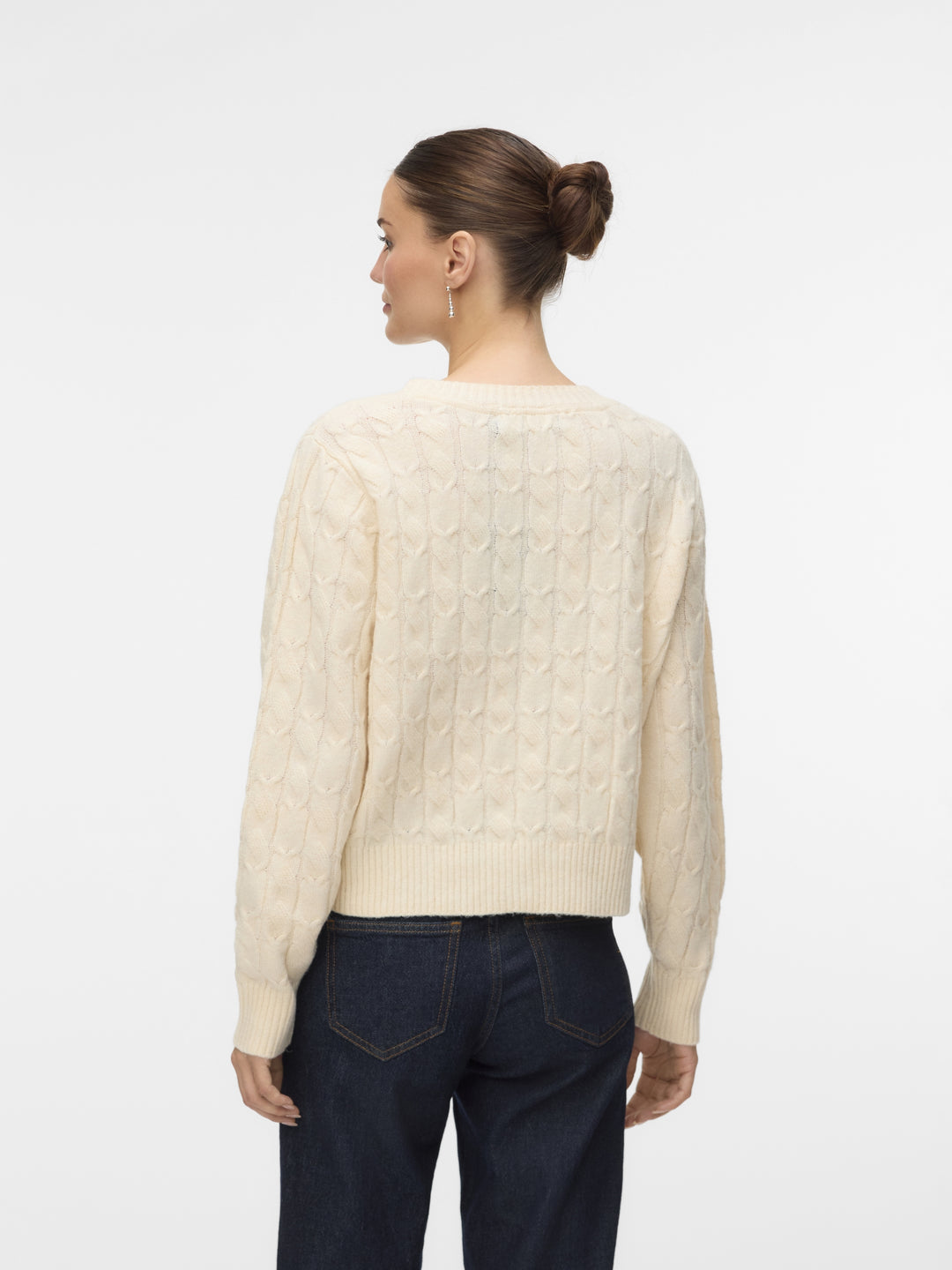 VMARIES LS O-NECK CABLE PULLOVER BF, Birch 222913 Bild 3