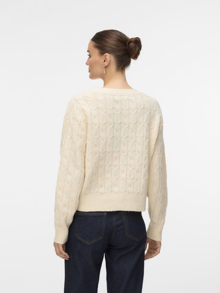 VMARIES LS O-NECK CABLE PULLOVER BF, Birch 222913 Bild 3