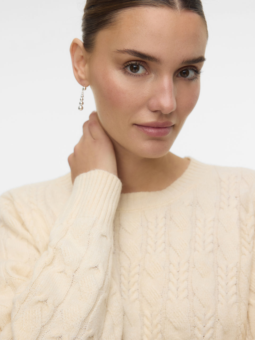 VMARIES LS O-NECK CABLE PULLOVER BF, Birch 222913 Bild 5