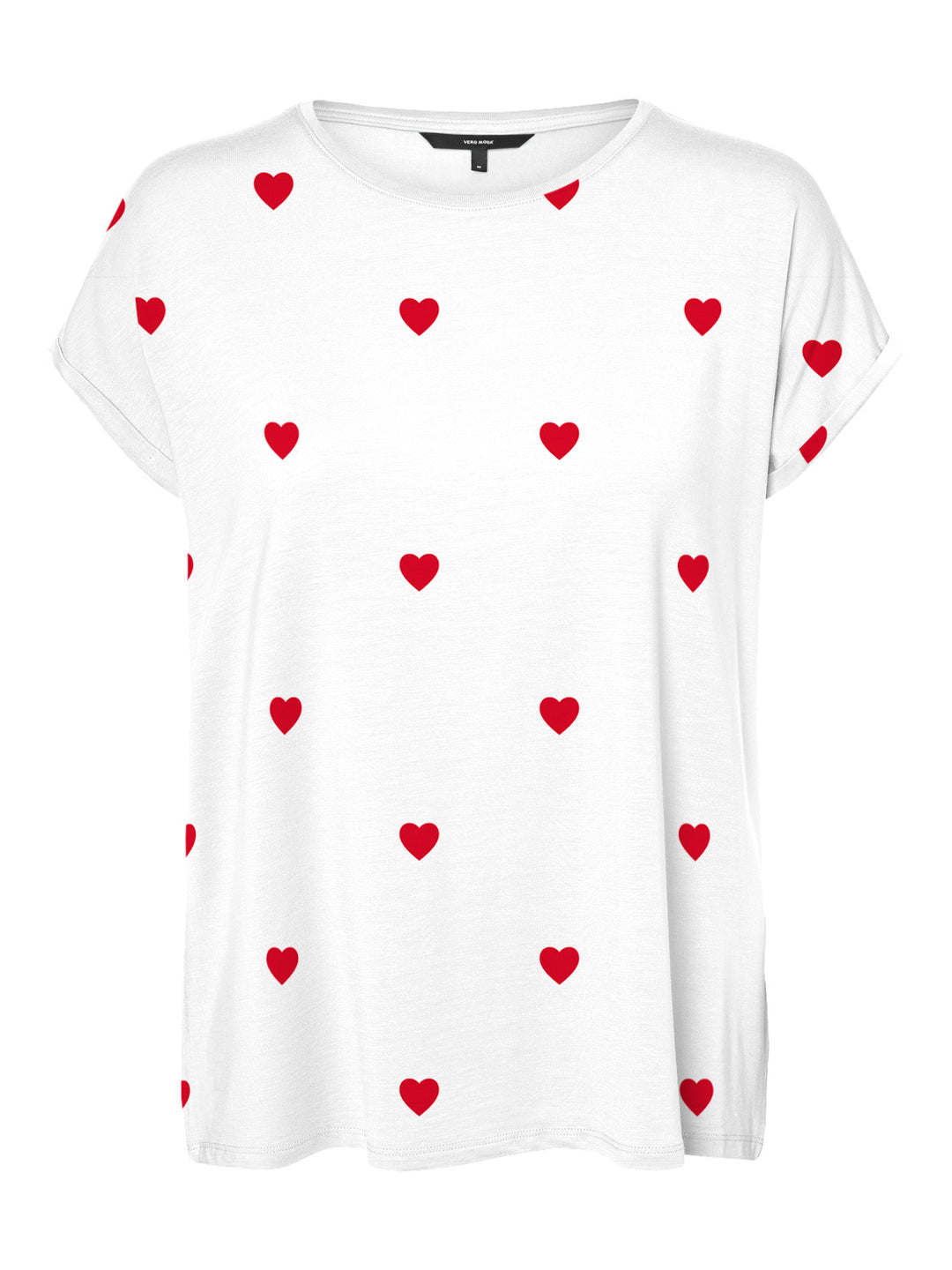 VMAVA SS TOP MULTI AOP NOOS, Snow White/RED SALSA HEARTS 175598109 Bild 1