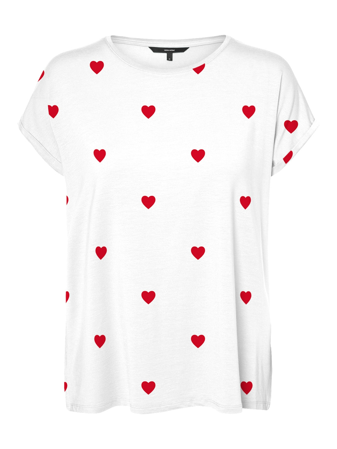 VMAVA SS TOP MULTI AOP NOOS, Snow White/RED SALSA HEARTS 175598109 Bild 1