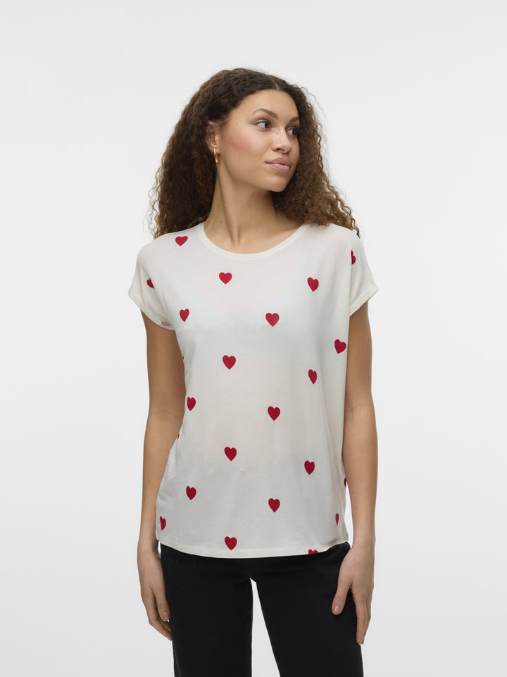 VMAVA SS TOP MULTI AOP NOOS, Snow White/RED SALSA HEARTS 175598109 Bild 2