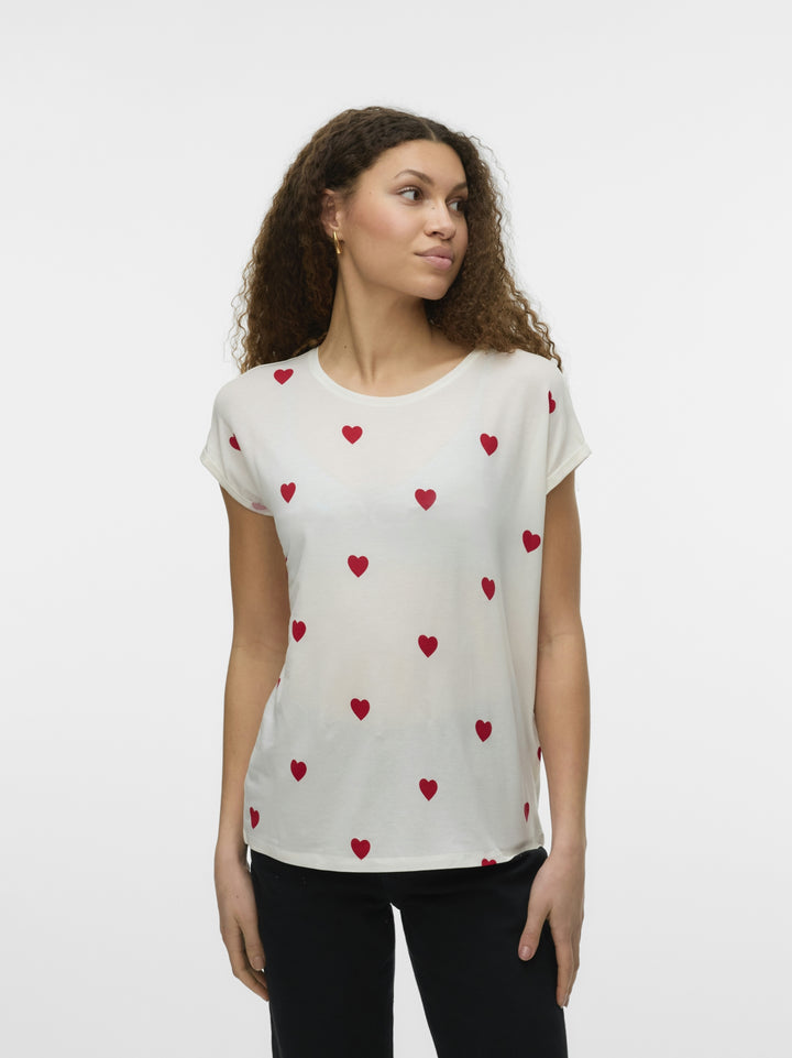 VMAVA SS TOP MULTI AOP NOOS, Snow White/RED SALSA HEARTS 175598109 Bild 2