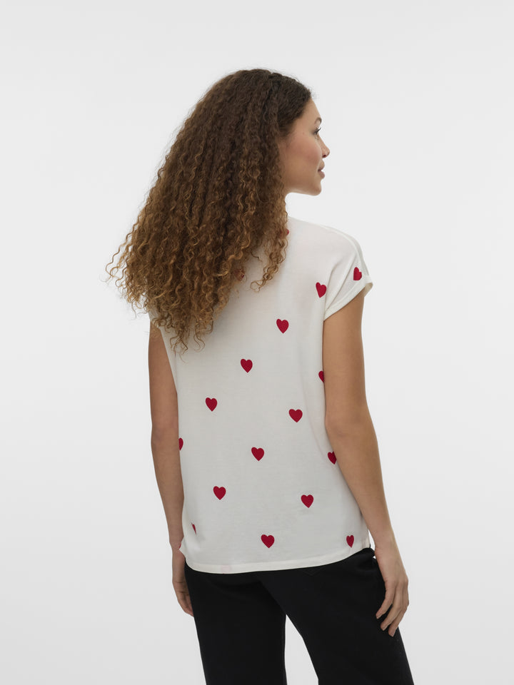 VMAVA SS TOP MULTI AOP NOOS, Snow White/RED SALSA HEARTS 175598109 Bild 3