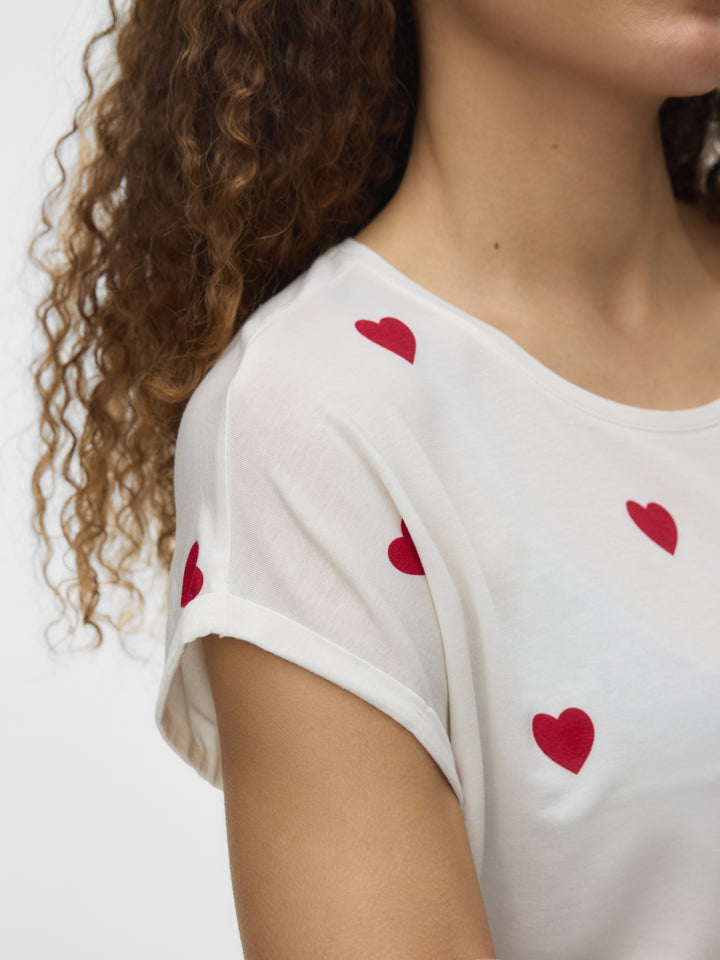 VMAVA SS TOP MULTI AOP NOOS, Snow White/RED SALSA HEARTS 175598109 Bild 6